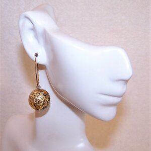 Zsiska Costume Earrings - Gilt Flecked Resin Balls | Pierced Earrings